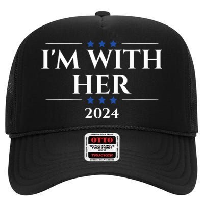 Im With Her Kamala High Crown Mesh Back Trucker Hat