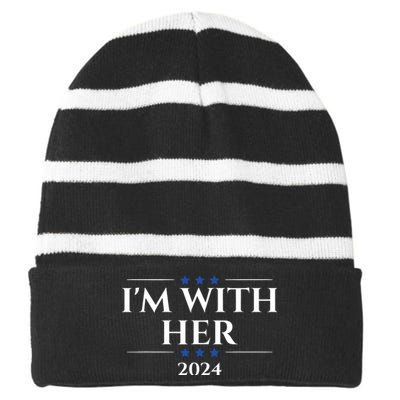 Im With Her Kamala Striped Beanie with Solid Band