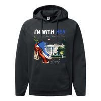 Im With Her Rocking Chucks Pearls Kamala 2024 Performance Fleece Hoodie