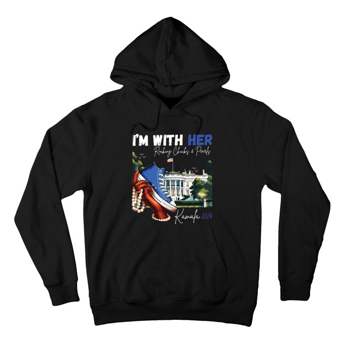 Im With Her Rocking Chucks Pearls Kamala 2024 Hoodie