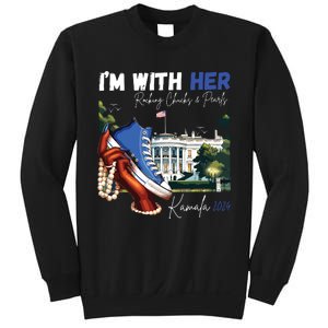 Im With Her Rocking Chucks Pearls Kamala 2024 Sweatshirt