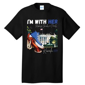 Im With Her Rocking Chucks Pearls Kamala 2024 Tall T-Shirt