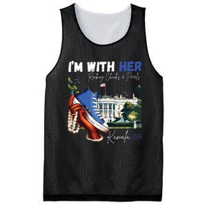 Im With Her Rocking Chucks Pearls Kamala 2024 Mesh Reversible Basketball Jersey Tank