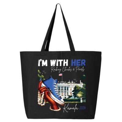 Im With Her Rocking Chucks Pearls Kamala 2024 25L Jumbo Tote