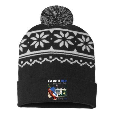 Im With Her Rocking Chucks Pearls Kamala 2024 USA-Made Snowflake Beanie