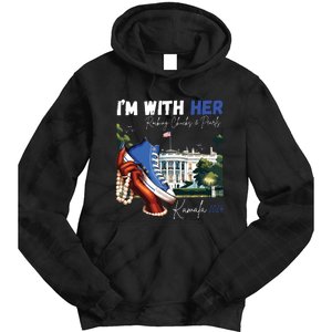 Im With Her Rocking Chucks Pearls Kamala 2024 Tie Dye Hoodie