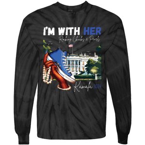 Im With Her Rocking Chucks Pearls Kamala 2024 Tie-Dye Long Sleeve Shirt