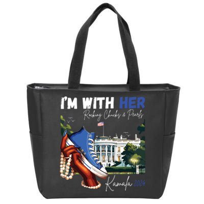 Im With Her Rocking Chucks Pearls Kamala 2024 Zip Tote Bag