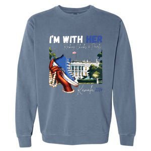 Im With Her Rocking Chucks Pearls Kamala 2024 Garment-Dyed Sweatshirt