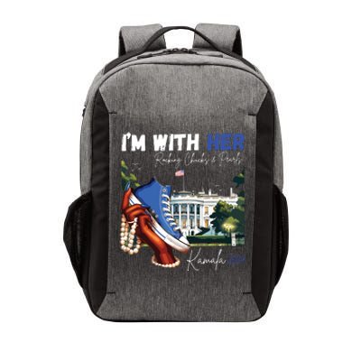 Im With Her Rocking Chucks Pearls Kamala 2024 Vector Backpack