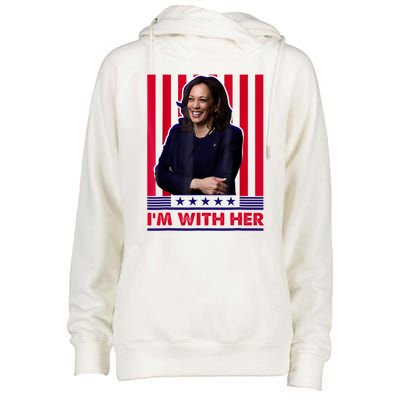 IM With Her Kamala Vote For 2024 President Womens Funnel Neck Pullover Hood