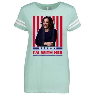 IM With Her Kamala Vote For 2024 President Enza Ladies Jersey Football T-Shirt