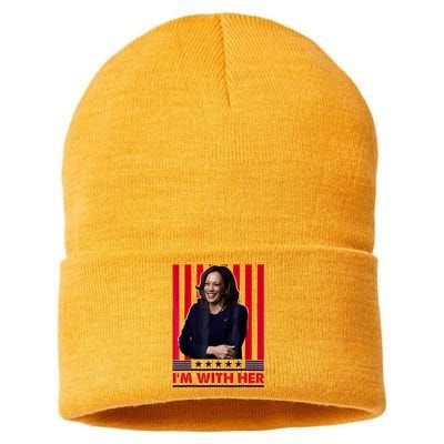 IM With Her Kamala Vote For 2024 President Sustainable Knit Beanie