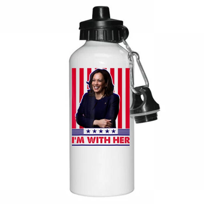 IM With Her Kamala Vote For 2024 President Aluminum Water Bottle