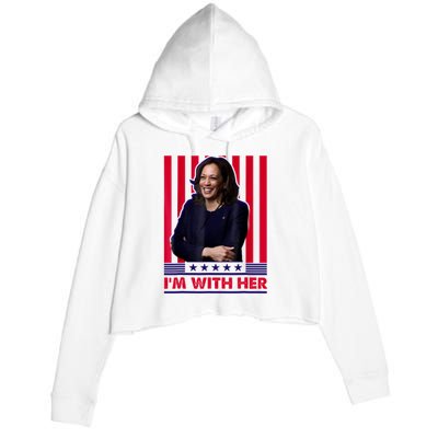 IM With Her Kamala Vote For 2024 President Crop Fleece Hoodie