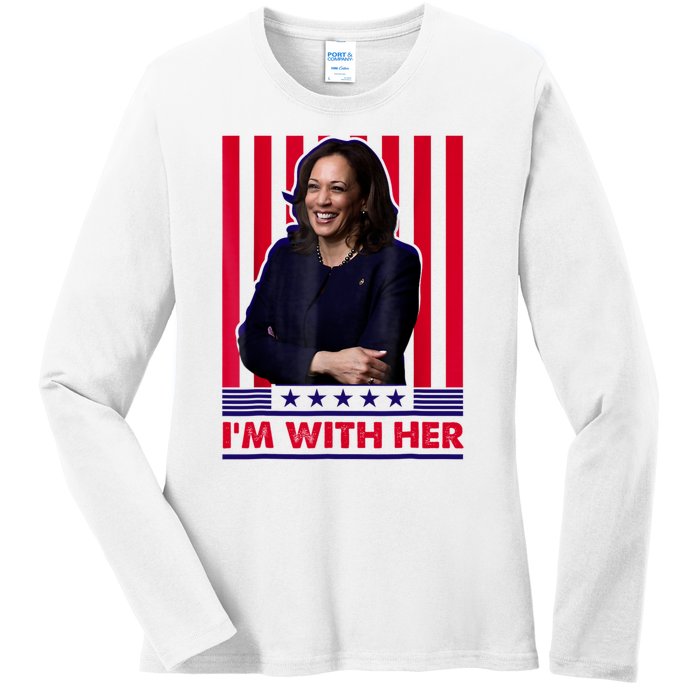 IM With Her Kamala Vote For 2024 President Ladies Long Sleeve Shirt