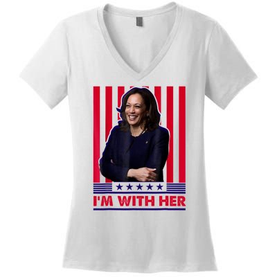 IM With Her Kamala Vote For 2024 President Women's V-Neck T-Shirt