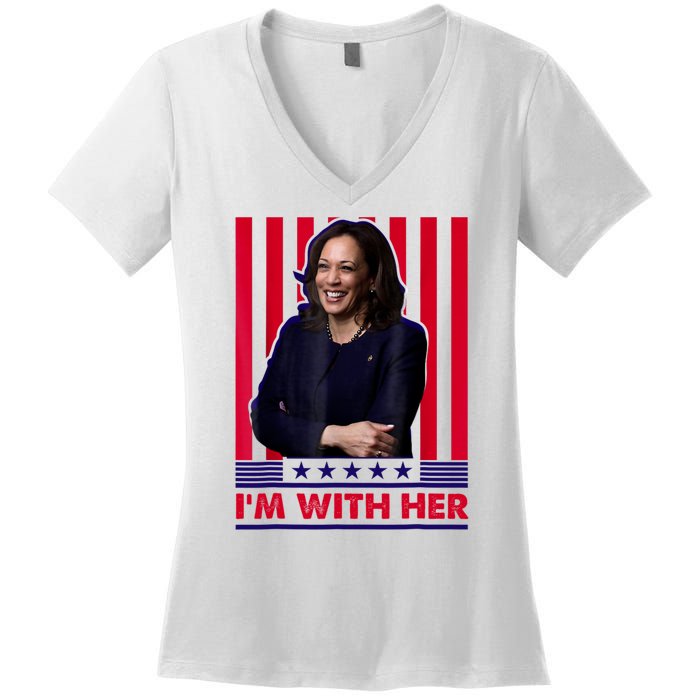 IM With Her Kamala Vote For 2024 President Women's V-Neck T-Shirt