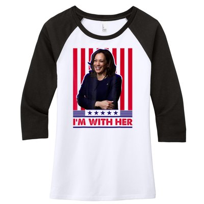 IM With Her Kamala Vote For 2024 President Women's Tri-Blend 3/4-Sleeve Raglan Shirt