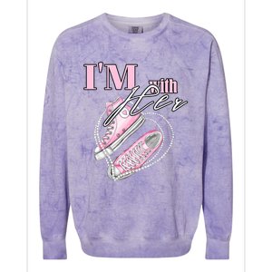 IM With Her Chucks And Pearls Election 2024 Colorblast Crewneck Sweatshirt