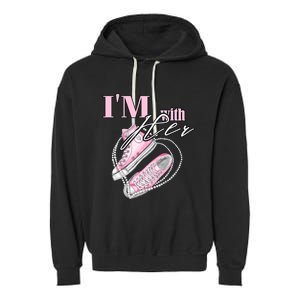 IM With Her Chucks And Pearls Election 2024 Garment-Dyed Fleece Hoodie