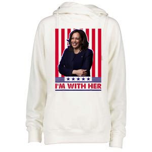 IM With Her Kamala Vote For 2024 President Kamala Harris Womens Funnel Neck Pullover Hood