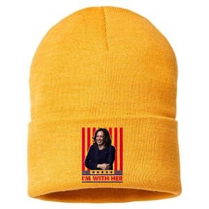 IM With Her Kamala Vote For 2024 President Kamala Harris Sustainable Knit Beanie