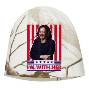 IM With Her Kamala Vote For 2024 President Kamala Harris Kati - Camo Knit Beanie