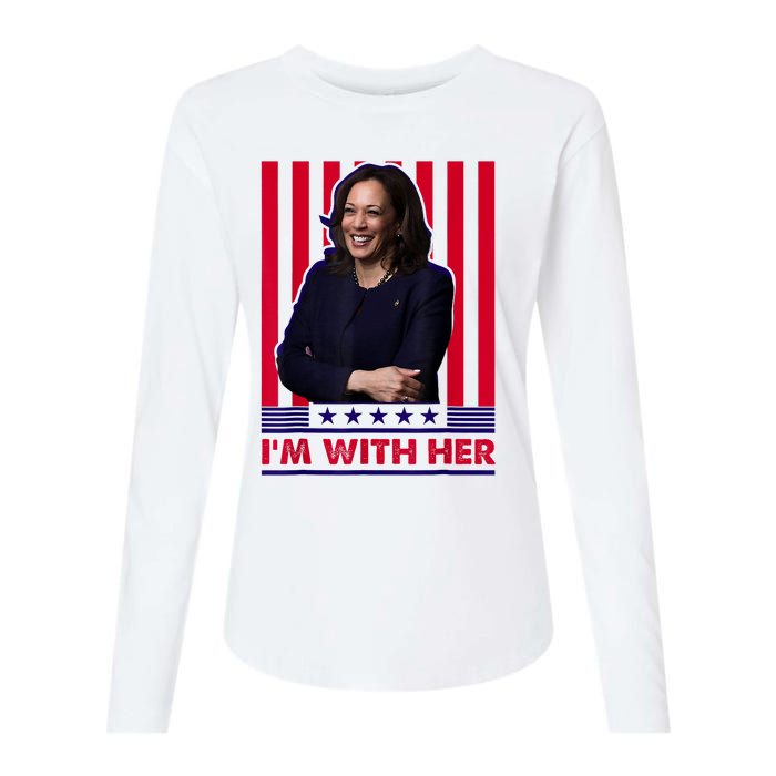 IM With Her Kamala Vote For 2024 President Kamala Harris Womens Cotton Relaxed Long Sleeve T-Shirt