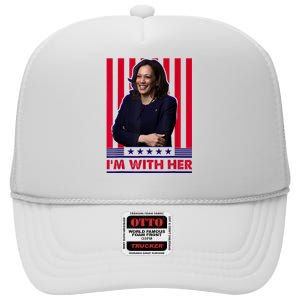 IM With Her Kamala Vote For 2024 President Kamala Harris High Crown Mesh Back Trucker Hat