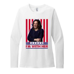 IM With Her Kamala Vote For 2024 President Kamala Harris Womens CVC Long Sleeve Shirt