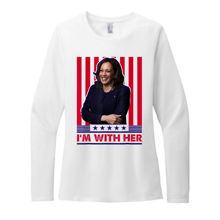 IM With Her Kamala Vote For 2024 President Kamala Harris Womens CVC Long Sleeve Shirt