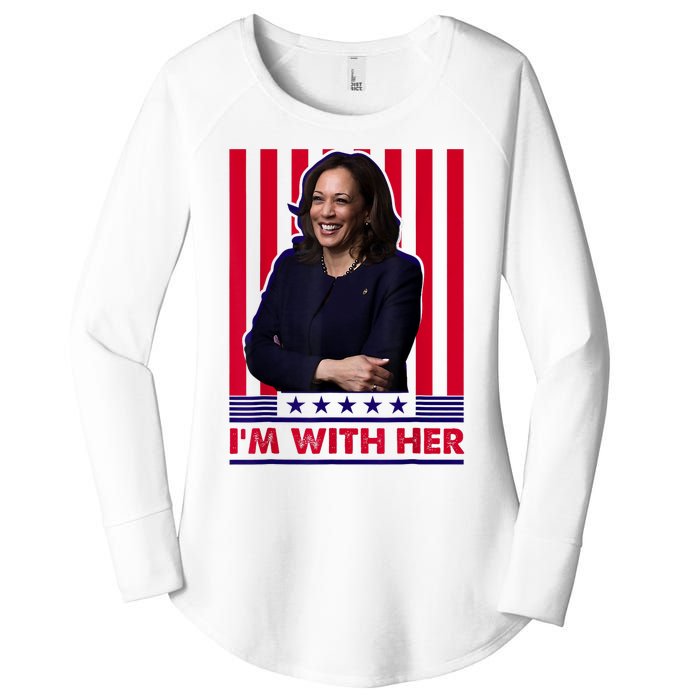 IM With Her Kamala Vote For 2024 President Kamala Harris Women's Perfect Tri Tunic Long Sleeve Shirt