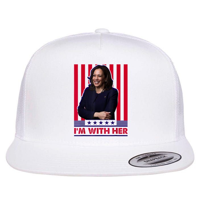 IM With Her Kamala Vote For 2024 President Kamala Harris Flat Bill Trucker Hat