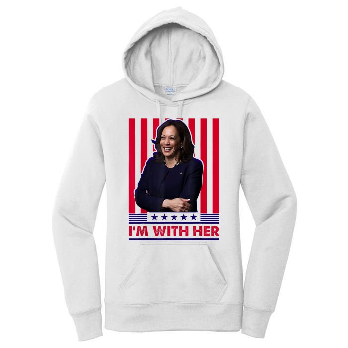 IM With Her Kamala Vote For 2024 President Kamala Harris Women's Pullover Hoodie