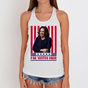 IM With Her Kamala Vote For 2024 President Kamala Harris Women's Knotted Racerback Tank