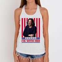 IM With Her Kamala Vote For 2024 President Kamala Harris Women's Knotted Racerback Tank