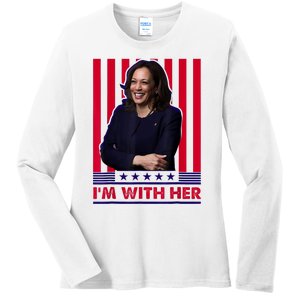 IM With Her Kamala Vote For 2024 President Kamala Harris Ladies Long Sleeve Shirt