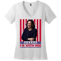 IM With Her Kamala Vote For 2024 President Kamala Harris Women's V-Neck T-Shirt