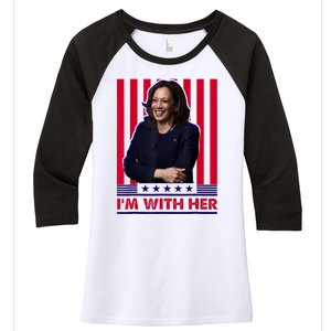 IM With Her Kamala Vote For 2024 President Kamala Harris Women's Tri-Blend 3/4-Sleeve Raglan Shirt