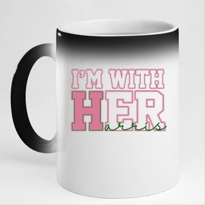 Im With Her Kamala Harris 2024 President Vote 11oz Black Color Changing Mug