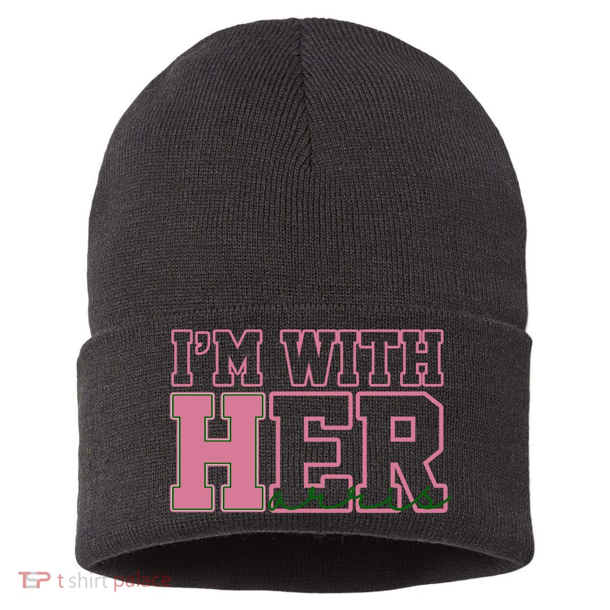 Im With Her Kamala Harris 2024 President Vote Sustainable Knit Beanie