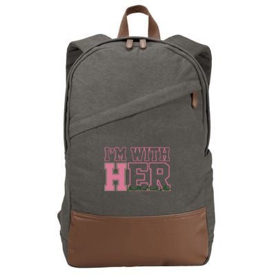 Im With Her Kamala Harris 2024 President Vote Cotton Canvas Backpack