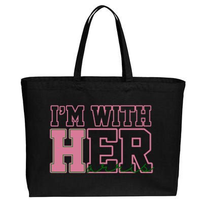 Im With Her Kamala Harris 2024 President Vote Cotton Canvas Jumbo Tote