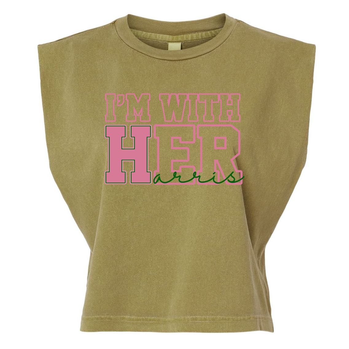 Im With Her Kamala Harris 2024 President Vote Garment-Dyed Women's Muscle Tee