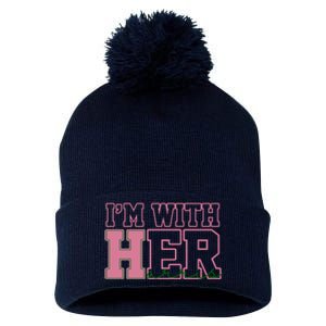 Im With Her Kamala Harris 2024 President Vote Pom Pom 12in Knit Beanie