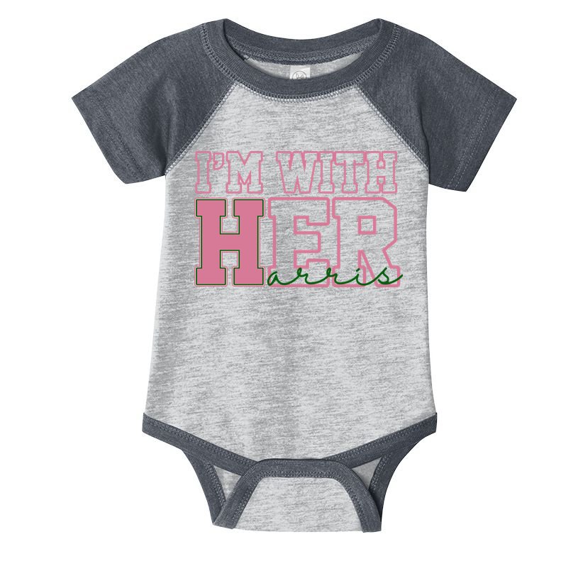 Im With Her Kamala Harris 2024 President Vote Infant Baby Jersey Bodysuit