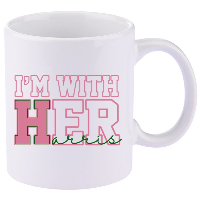 Im With Her Kamala Harris 2024 President Vote 11oz C Handle Ceramic Mug