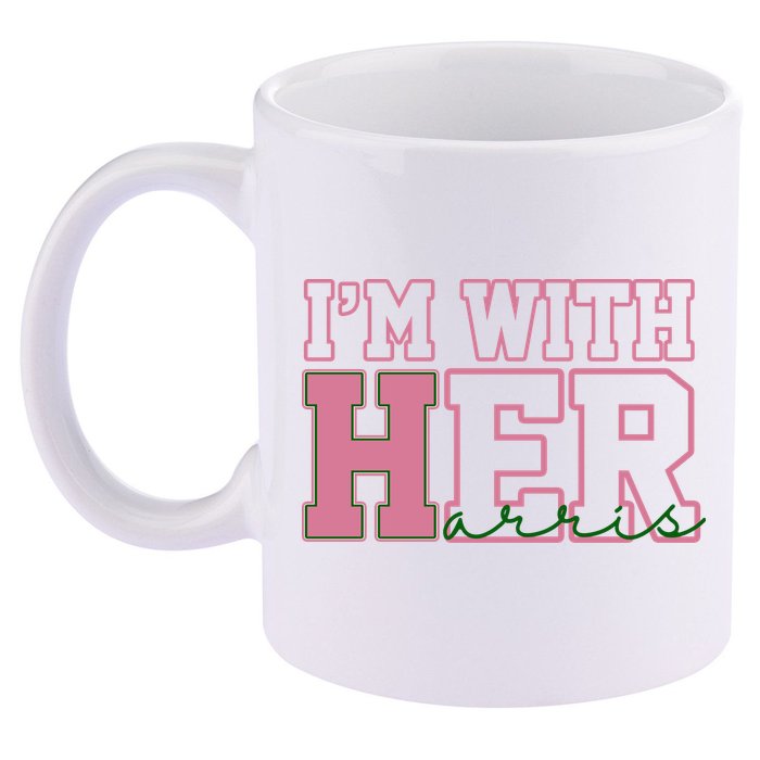 Im With Her Kamala Harris 2024 President Vote 11oz C Handle Ceramic Mug