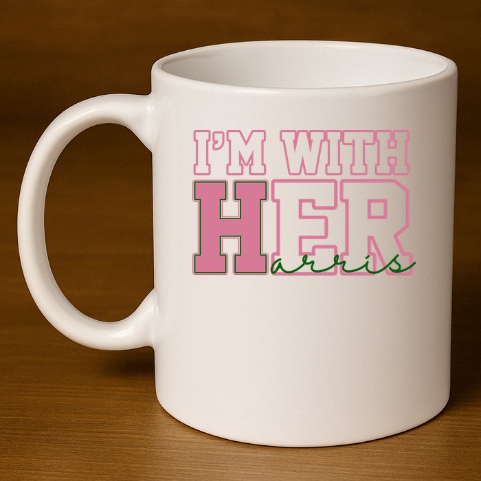 Im With Her Kamala Harris 2024 President Vote 11oz C Handle Ceramic Mug